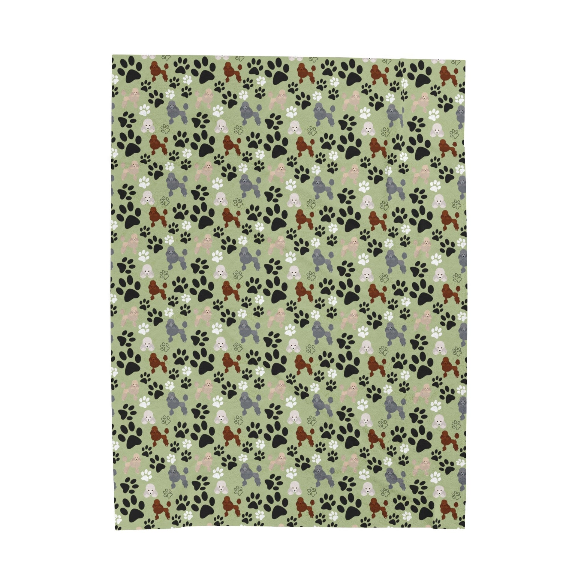 a dog's paw prints on a green background