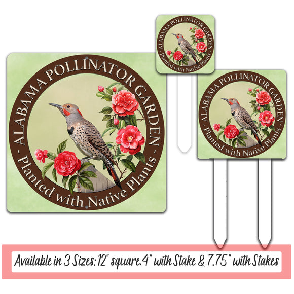 a set of three stickers with a bird and flowers on them