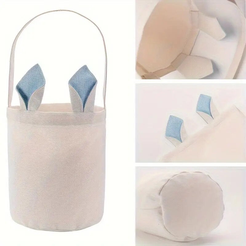 Train Easter Basket, Bunny Ears, Easter Gift Basket, Easter Basket Personalized, Easter Bunny Bag, Blue Ears, Custom Linen Basket for Boys