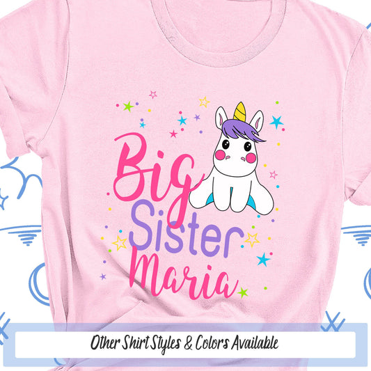 Big Sister Tshirt, Unicorn Sister, Personalized Big Sister Shirt, Personalized Unicorn, Big Sister Shirt, Unicorn Shirt, Pregnancy Reveal