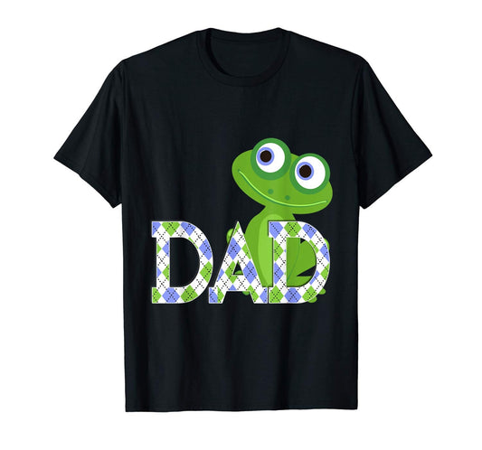 Argyle Preppy Frog Birthday Party T-Shirt Gift for Dad