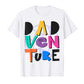 Mens Dadventure Funky Color Letters Dad Adventure Globe World T-Shirt