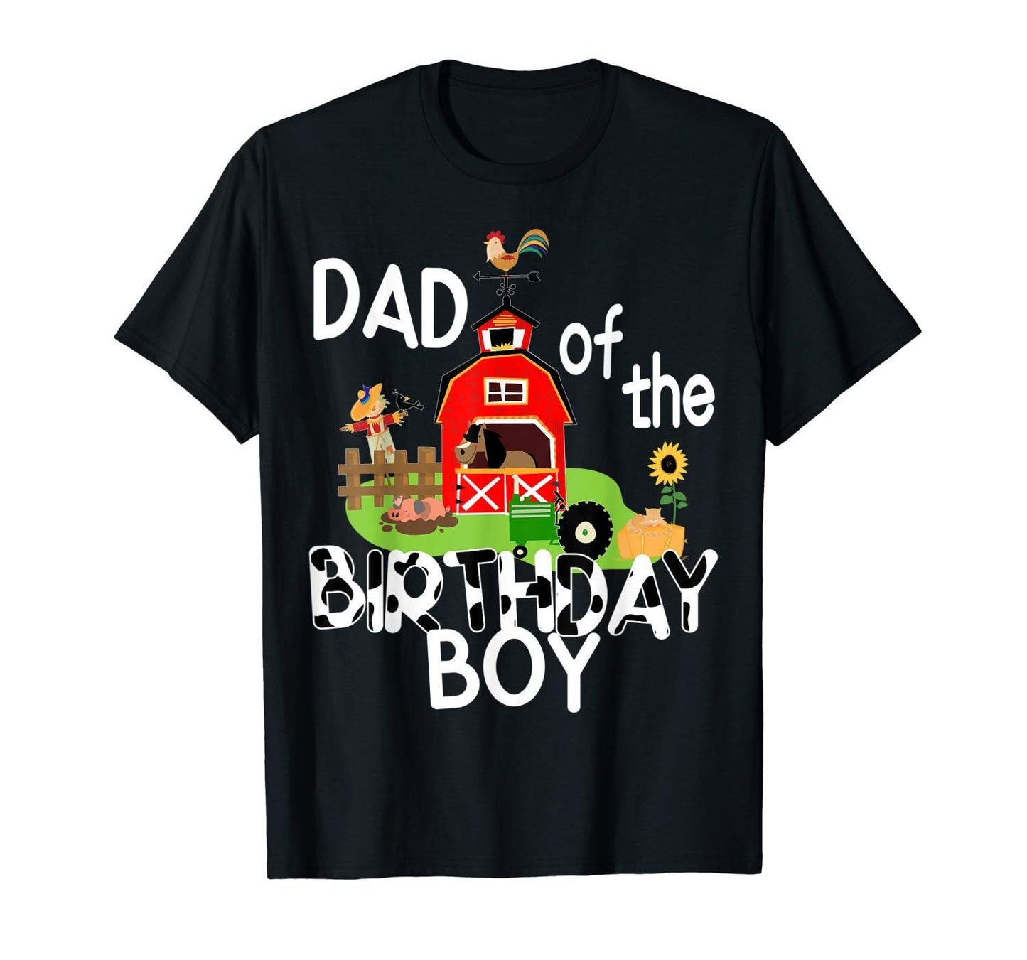 Dad of The Birthday Boy Cow Shirt Farm Barnyard Party Gift