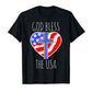 God Bless The USA Shirt, Patriotic Shirt, Fourth of July, Independence Day,  Stars and Stripes, Heart Shirt, Cross Shirt, July 4th T-shirt