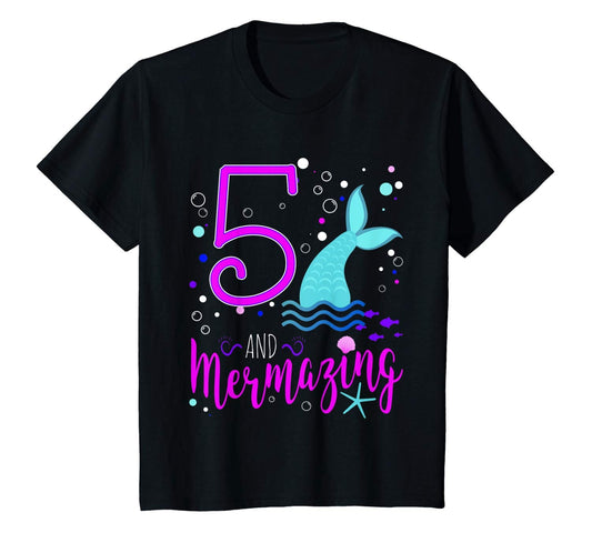 Mermazing Birthday Shirt Custom Shirt, Happy Birthday, Mermaid Birthday Party, Birthday Girl Mermaid Tail, Customized Birthday Outfit