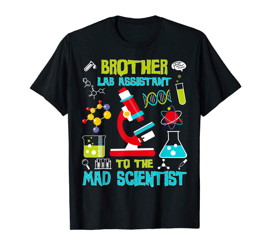 Brother Lab Assistant Mad Scientist Party T-Shirt Birthday