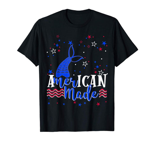 American Made Mermaid Tail Shirt, Stars and Stripes Shirt, Patriotic Shirt, 4th of July, Independence Day, July 4th Shirt, Red White & Blue
