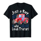 Just A Boy Who Loves Tractors Shirt, Red Tractor, Farm Tractor Shirt, Quote T-Shirt, Sayings Shirt
