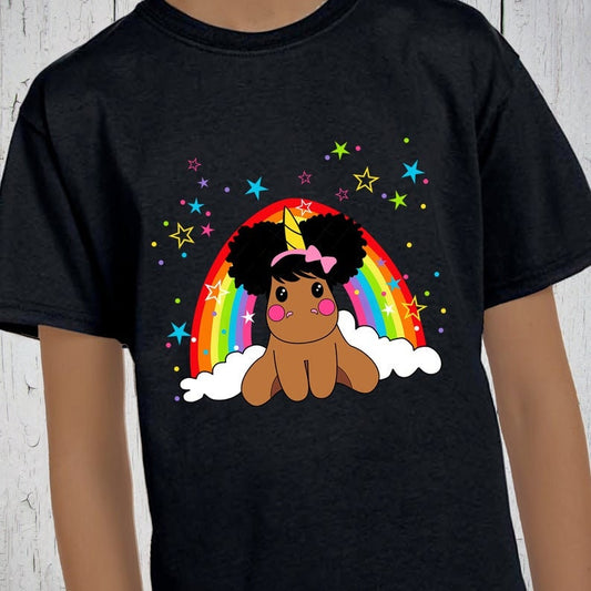 Unicorn Black Girl Magic Shirt, Unicorn Shirt Girls, Afro Girl, Black Princess Shirt, Afro Puffs, African American, 2nd Birthday Outfit