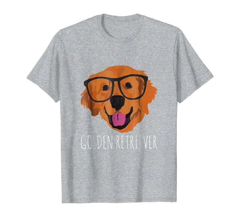 Golden Retriever in Glasses Shirt Funny Dog T Shirts for Men Women