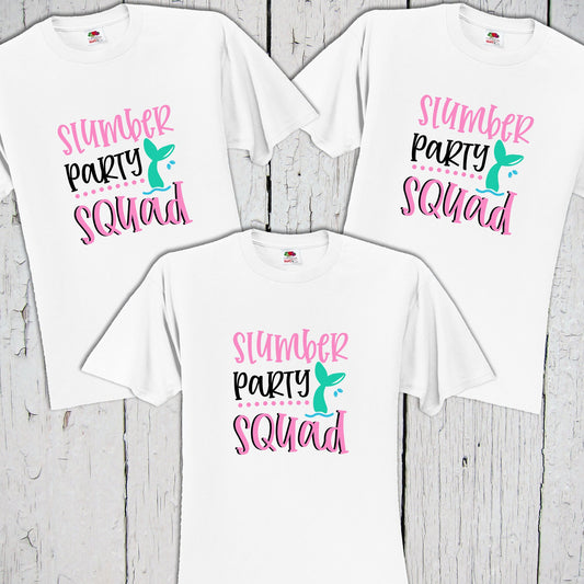 Slumber Party Squad, Matching Mermaid Tail Shirts, Mermaid Birthday Party, Birthday Squad, Slumber Party Shirt, Sleepover Squad Shirt