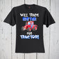 Will Trade Sister for Tractor, Red Tractor, Farm Birthday Shirt, Kids Farm Shirt, Tractor Big Brother, Red Tractor Shirt, Tractor Birthday