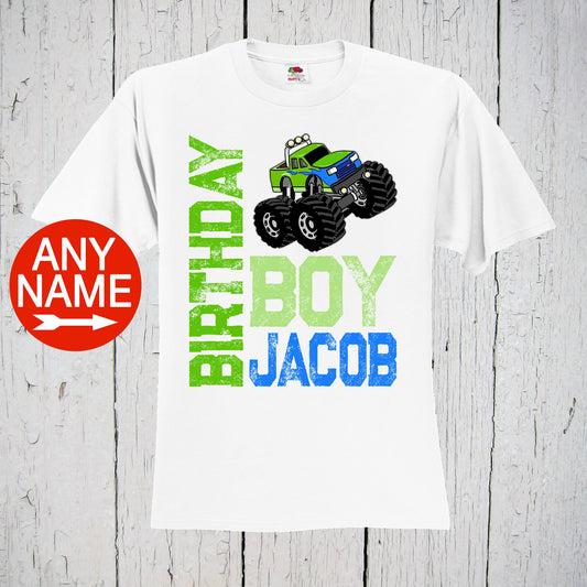 Truck Birthday Shirt, Birthday Boy, Personalized Shirt, Monster Truck Party, Monster Truck Tshirt, 4th Birthday Shirt, 5th Birthday Shirt