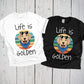 Life Is Golden Retro Shirt, Golden Retriever Shirt, Golden Mom Shirt, Retriever Mama, Golden Retriever Mom Tee, Golden Retriever Dad T-Shirt