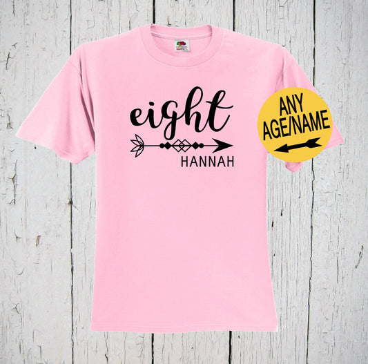 8th Birthday Shirt, Girls Birthday Shirt, Personalized Shirt, Custom Shirt, Birthday Girl Shirt, Eight Year Old Birthday, Eight and Great