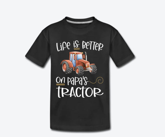 Life Is Better on Papa's Orange Tractor, Shirt for Grandpa, Papa's Boy, Farm Birthday, Country Girl, Farmer Shirt, I Love My Papa Shirt