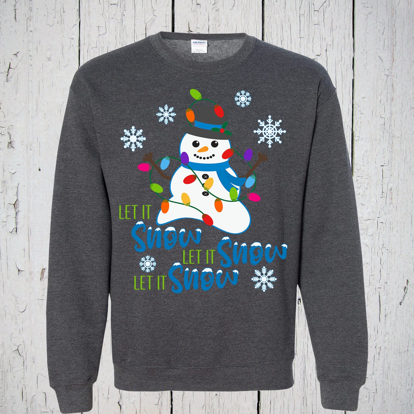 Let It Snow, Christmas Sweatshirt, Snowman Shirt, Holiday Shirt, Christmas Shirt, Teacher Shirt, Let It Snow Shirt, Christmas Family Shirts