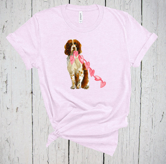 Springer Spaniel String of Hearts Shirt, Fur Mama Shirt, Dog Lover Shirt, Heart Shirt, Dog Lover, English Welsh, Mother's Day Gift, Fur Mama