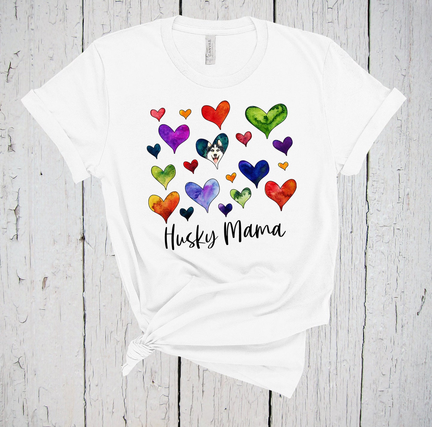 Husky Mama, Watercolor Hearts, Fur Mama Shirt, Siberian Husky Shirt, Husky Mom Shirt, Dog Mom, Husky Dog Shirt, Husky Gifts, Mother's Day