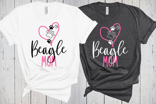 Beagle Mom Shirt, Fur Mama Shirt, Dog Mama, Beagle Gifts, Beagle Shirt, Gift for Beagle Mom, Heart Paw Prints Tshirt, Beagle Lover Owner