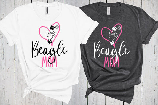 Beagle Mom Shirt, Fur Mama Shirt, Dog Mama, Beagle Gifts, Beagle Shirt, Gift for Beagle Mom, Heart Paw Prints Tshirt, Beagle Lover Owner