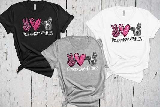 Peace Love Pitties Shirt, Fur Mama, Pitbull Shirt, I Love Dogs, Dog Lover, Pitbull Terrier, Puppy Groomer Walker Lover, Pitbull Mom T-Shirt