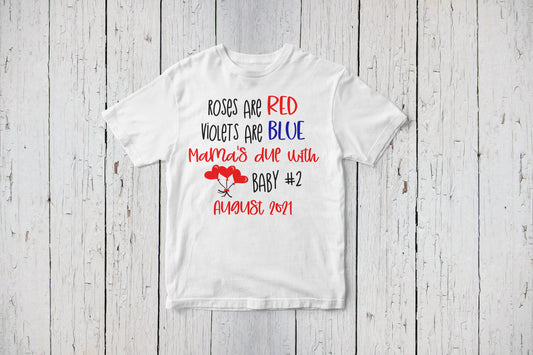 Funny Pregnancy Announcement Shirt, Promoted to Big Brother, I'm Going to Be A Big Sister, Valentine's Pregnancy Reveal, Due Date T-Shirt