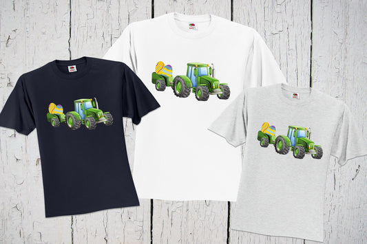 Easter Eggs Tractor Shirt, Boy's Easter Outfit, Green Tractor, Easter Outfits, Toddler Easter, Cute Easter Shirt for Kids, Infant Youth Tees