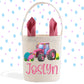 Pink Tractor Easter Basket, Girls Easter Basket, Pink Bunny Ears, Gift Basket, Custom Easter Pail, Personalized Easter Bunny Bag, Egg Basket