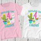 Personalized Llama Birthday Girl Shirt, 4th Birthday, Customizable Shirts, Birthday Gift Girl, Llama Gift, Llama Shirt, Cactus Birthday Tee