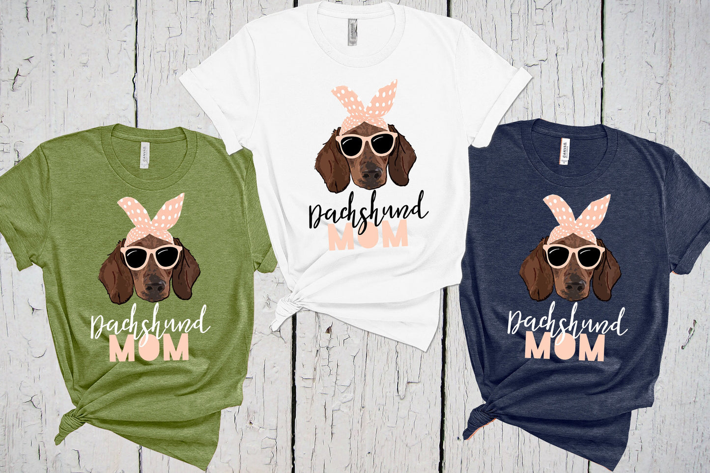 Dachshund Mom Shirt, Kerchief & Sunglasses, Dachshund Mama, Doxie Shirt, Miniature Dachshund, Dachshund Lover Gifts, Dachshund Shirt for Mom