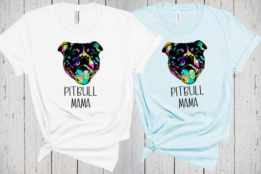 Pitbull Mama Shirt, Fur Mama, Pitbull Mom, Pitbull Shirt, Boho Pup Tshirt Gift, Bohemian Style, Tie Dye Shirt, Retro Shirt, Pittie Mom Tee