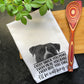 Pitbull Tea Towel, Every Snack You Make I'll Be Watching You, Waffle Weave Kitchen Towel, Hand Printed Dish Towel, Funny Pittie Dog Gift