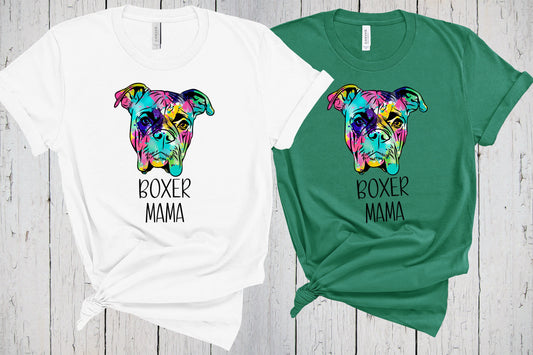Boxer Mama Shirt, Fur Mama, Boho Pup Gift, Bohemian Style, Tie Dye Shirt, Retro T-Shirt, Boxer Dog Shirt, Best Boxer Mom, Boxer Lover Gift