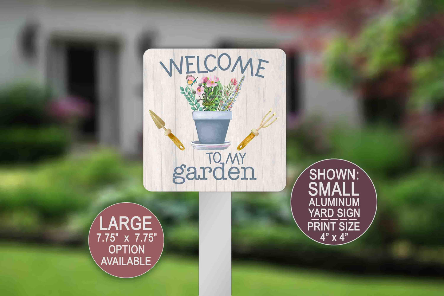 Welcome To My Garden, Yard Sign, Flower Bed, Landscaping Decor, Patio Decoration, Aluminum Lawn Decor, Metal Garden Sign, Front Porch Art