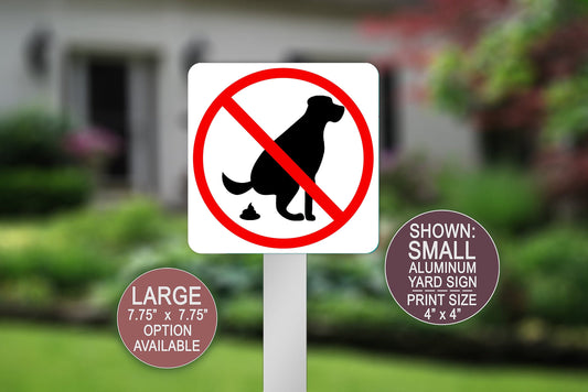 No Pooping, Yard Sign, Dog Signs, Pet Yard Sign, Square Aluminum Yard Sign, Lawn Sign, Small Yard Sign, Dog Signs For A Home, Don't Poop