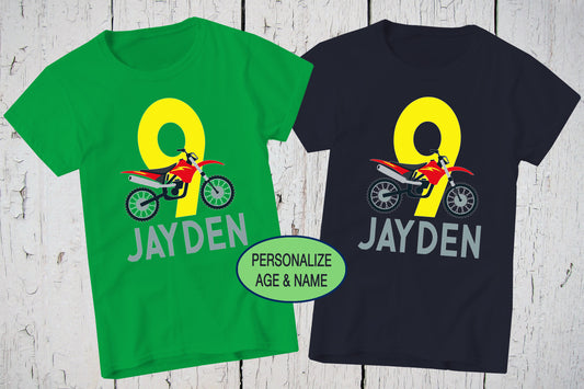 Dirt Bike Birthday Shirt, Personalized Birthday Shirt, Dirtbike Birthday Shirt, Motorcycle Shirt, Boys Birthday Shirt, Boy Birthday Outfit