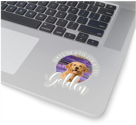 Golden Retriever, My Favorite Color Is Golden Sticker, Fur Mama Gift, Car Window Vinyl Decal, Dog Lover Groomer Walker Gift, Journal Planner