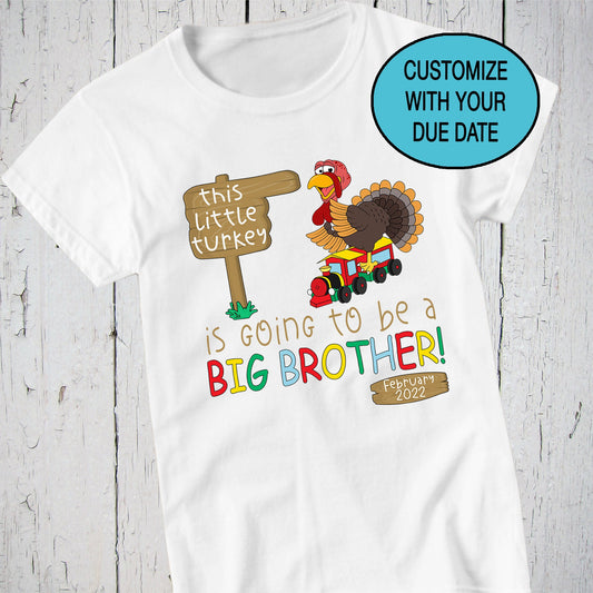 Turkey Big Brother Shirt, Big Brother To Be, Big Brother Gift, Big Brother Tshirt, Big Bro Shirt, Pregnancy Announcement, Thanksgiving Shirt