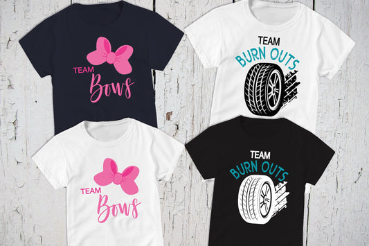 Team Bows, Team Burn Outs, Pink or Blue Shirt, Party Shirts, Gender Reveal Shirts, Baby Shower, Pregnancy Announcement, It's A Boy Girl Tees