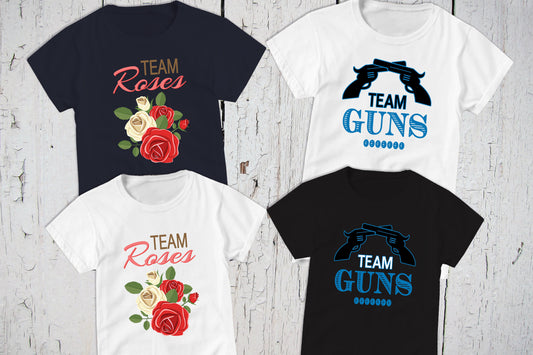 Team Roses, Team Guns, Pink or Blue Shirt, Gender Party Shirts, Gender Reveal Shirts, Baby Shower, Pregnancy Announcement, It's A Boy Girl