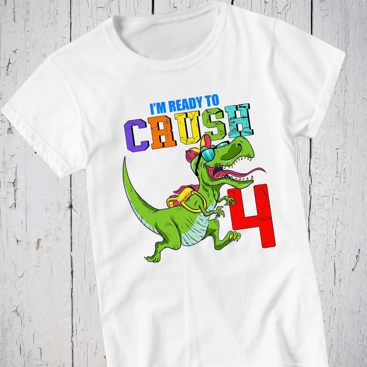 Dinosaur Birthday Shirt, I'm Ready to Crush, Custom Shirt, Boys Birthday Shirt, Dinosaur Theme, T Rex Birthday Shirt, Dinosaur Number Shirt