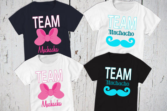 Team Muchacha, Team Muchacho, Pink or Blue Shirt, Party Shirts, Gender Reveal Shirts, Baby Shower, Pregnancy Announcement, It's A Boy Girl