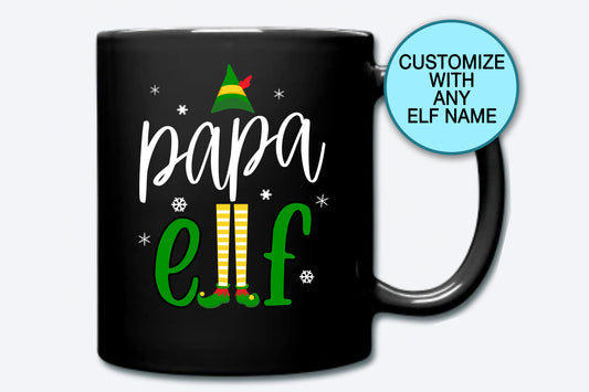 Papa Elf, Coffee Mug, Winter Mug, Christmas Mug, Funny Coffee Mug, Mug Gift, Ceramic Mug, Tea Mug, Elf Mug, Holiday Mug, Elf Family Mugs