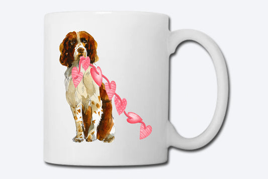Spaniel Coffee Mug, String of Hearts, Cute Dog Lover Gift, Spaniel Mama, Fur Mama Gift, Dog Mama, Dog Coffee Mug, Springer Spaniel, Tea Cup