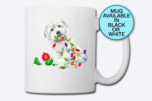 Havanese Mug, Coffee Mug, String of Hearts, Cute Dog Mug, Fur Mama, Dog Mama, Tea Cup, Havanese Gift, Havanese Dog, Dog Mom, Havi Mama