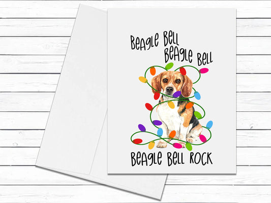 Beagle Christmas Card, Funny Christmas Card, Dog Greeting Cards, Christmas Card, Blank Cards With Envelopes, Holiday Cards, Jingle Bell Rock