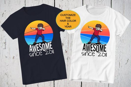 Dabbing Shirt, Boys Birthday Shirt, Dab Birthday Shirt, Dab Shirt, Dance Shirt, Awesome Since, Personalized Shirt, 10th Birthday, Dab Dance