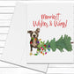Pit Bull Christmas Card, Merriest Wishes & Wags, Funny Christmas Card, Dog Greeting Cards, Blank Cards With Envelopes, Pitbull Holiday Cards