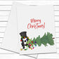 Pit Bull Dogs, Christmas Card, Merry Christmas, Pitbull Dog Greeting Cards, Holiday Card, Blank Cards With Envelopes, Black Pit Bull Cards